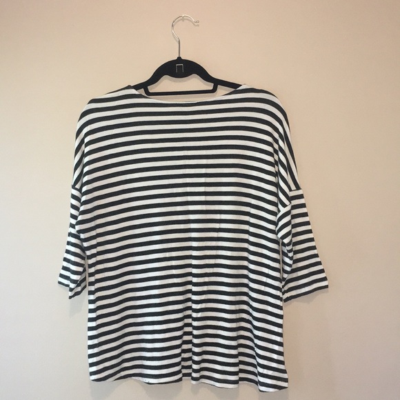 Bobeau 3/4 Slv, Black & White Stripe Crew - Picture 8 of 10